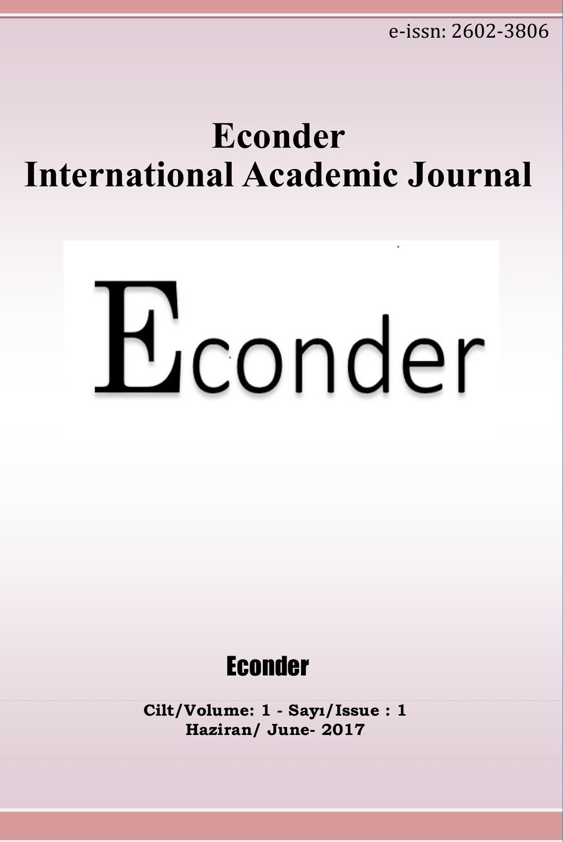 Econder Uluslararası Akademik Dergi-Cover