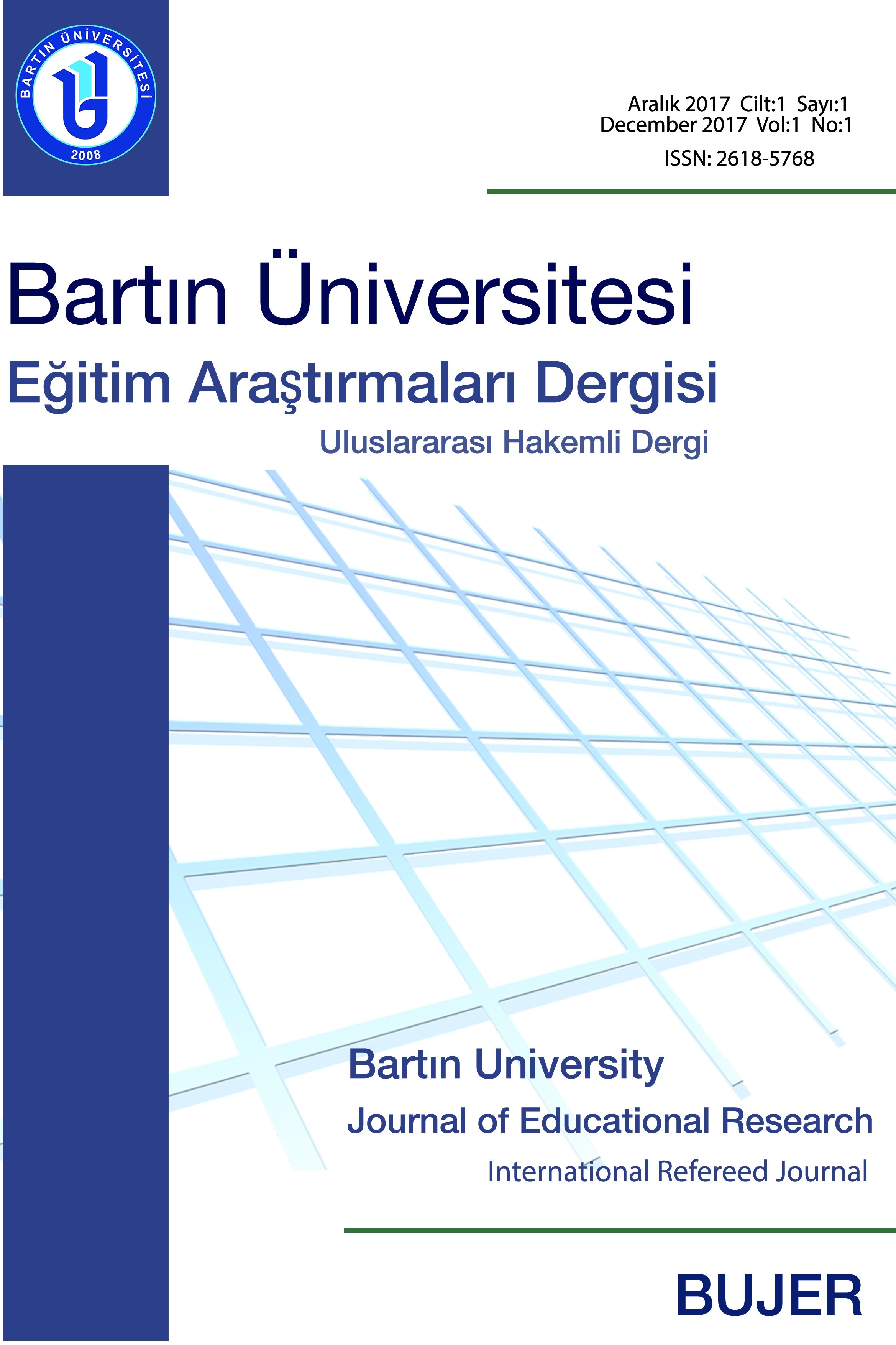 Bartın Üniversitesi Eğitim Araştırmaları Dergisi-Cover