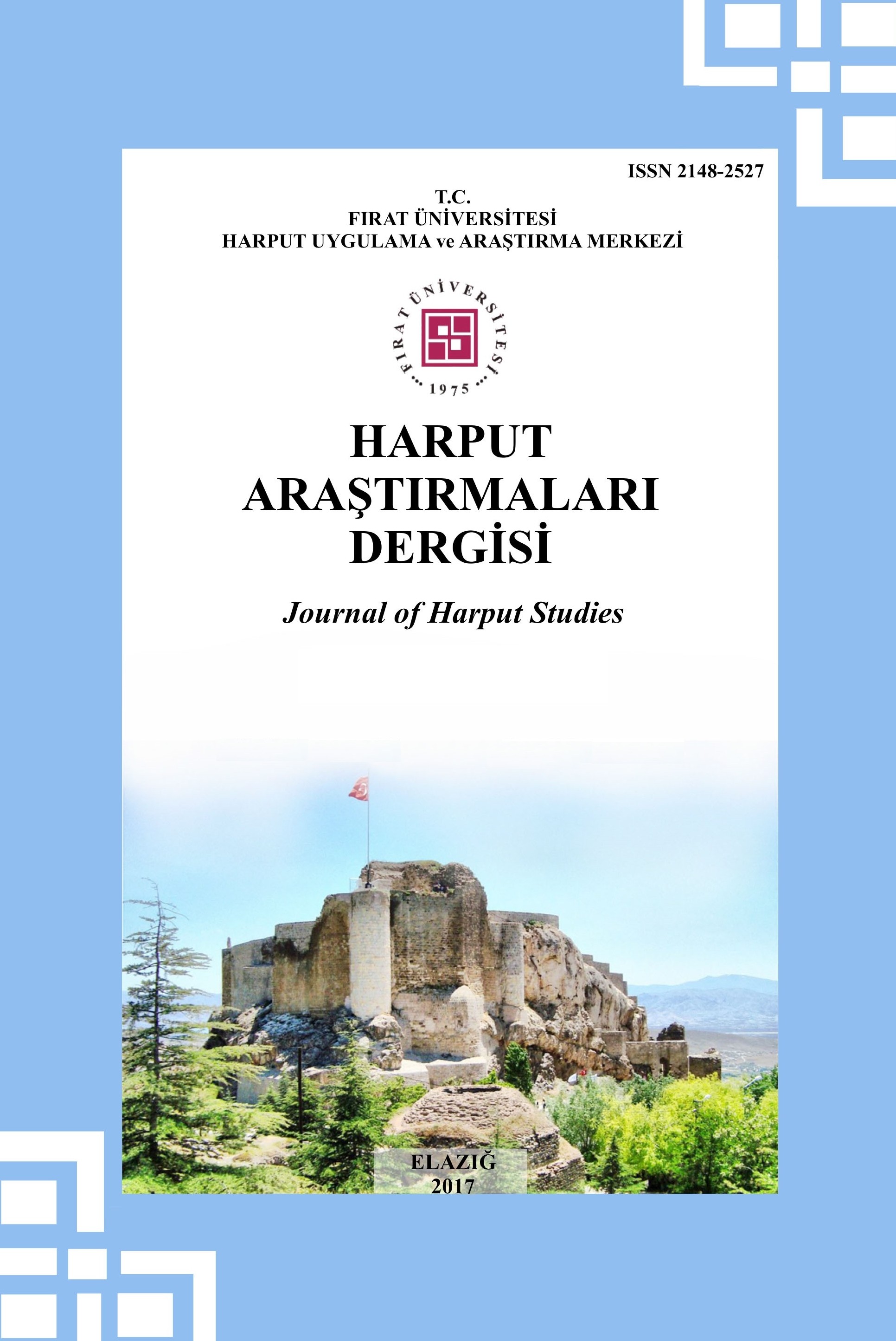 Fırat Üniversitesi Harput Araştırmaları Dergisi-Cover