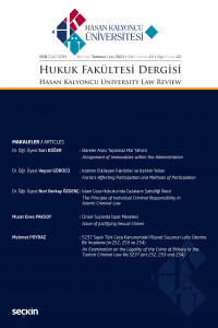Hasan Kalyoncu Üniversitesi Hukuk Fakültesi Dergisi-Cover