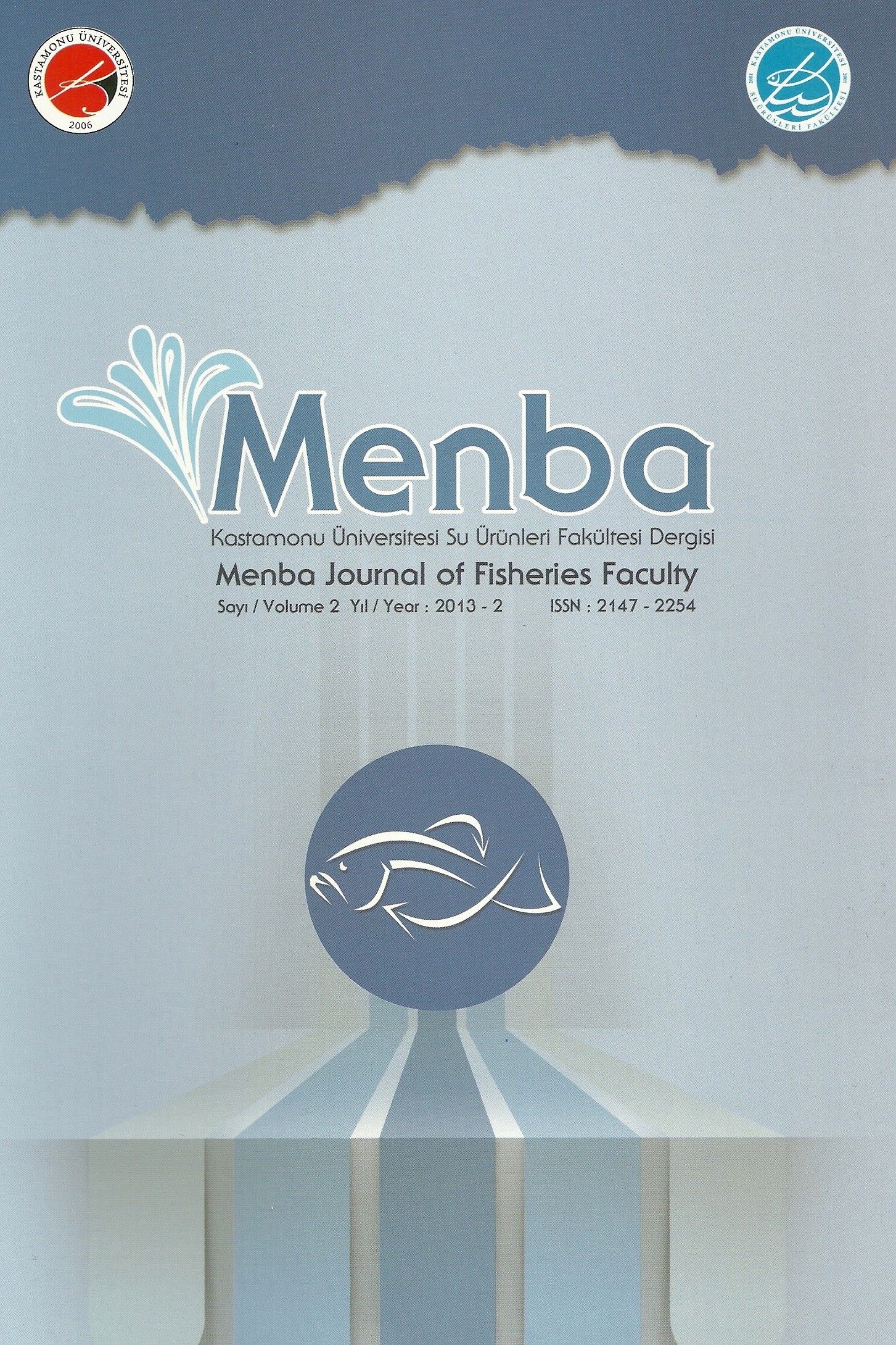 Menba Kastamonu Üniversitesi Su Ürünleri Fakültesi Dergisi-Cover