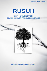 RUSUH Uşak Üniversitesi İslami İlimler Fakültesi Dergisi-Cover