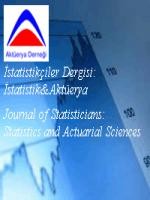 İstatistikçiler Dergisi:İstatistik ve Aktüerya-Cover