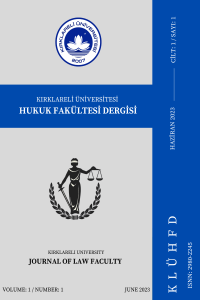 Kırklareli Üniversitesi Hukuk Fakültesi Dergisi-Cover