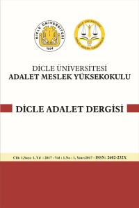 Dicle Üniversitesi Adalet Meslek Yüksekokulu Dicle Adalet Dergisi-Cover