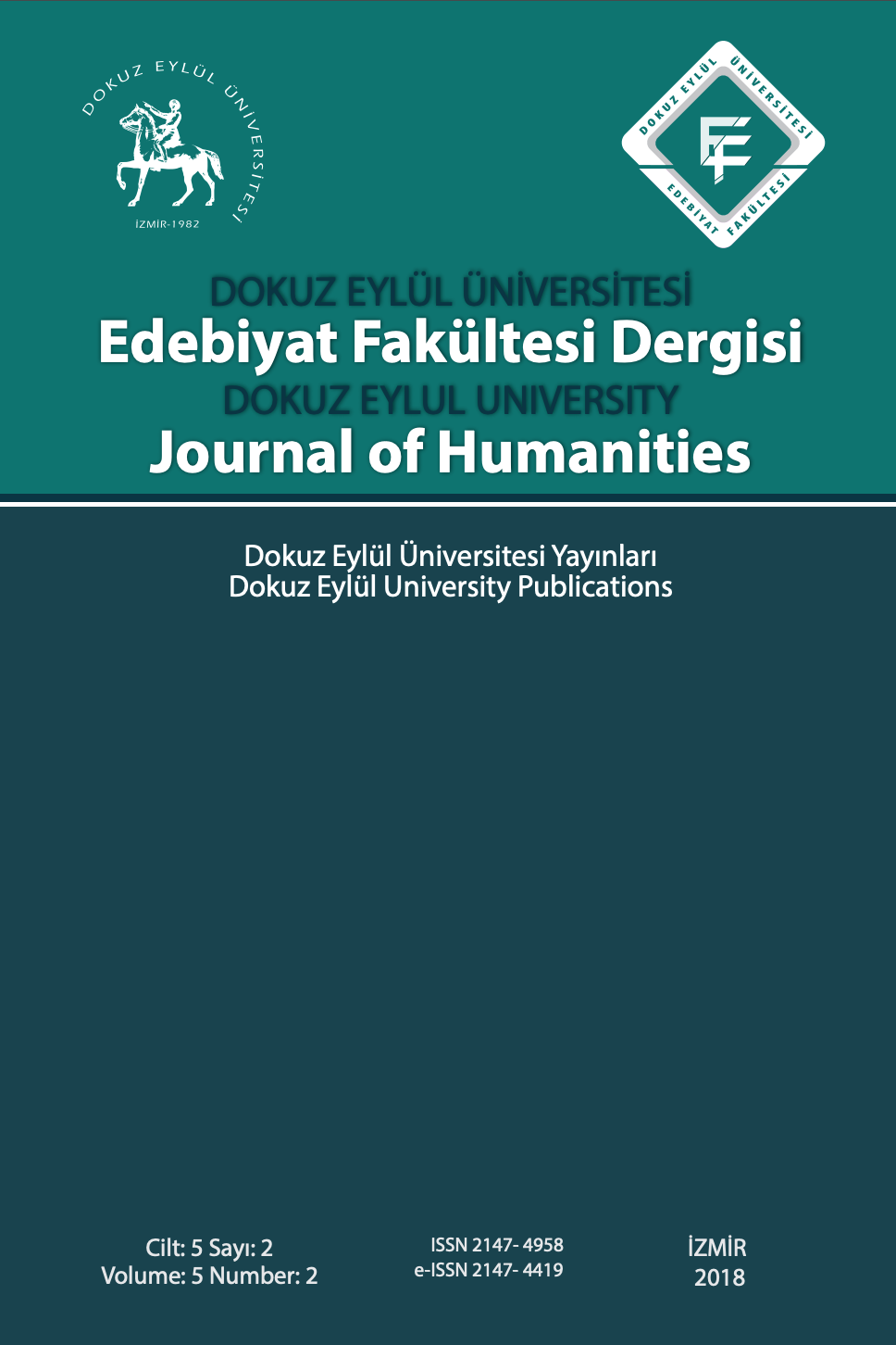 Dokuz Eylül Üniversitesi Edebiyat Fakültesi Dergisi-Cover